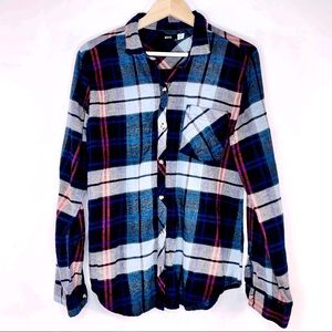 BDG Stitch Fix Blue Plaid Button Down Top